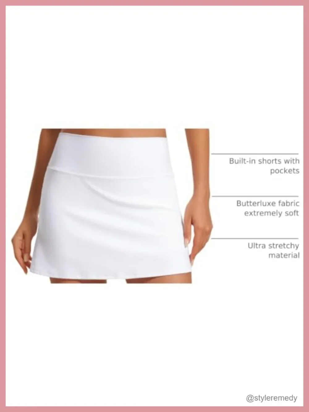 Butterluxe High Waisted Tennis Skort, Built-in Shorts with Pockets, A-Line,
